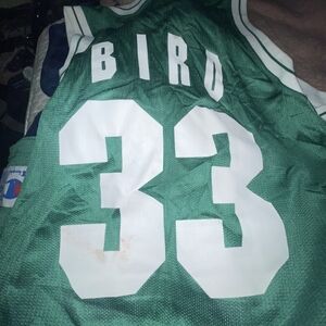 Green 'BIRD' 33 Mesh Larry bird celtics Jersey